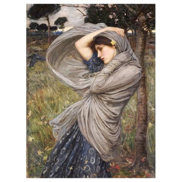 Legendarte - Målning, Tryck på duk - Boreas - John William Waterhouse cm. 50x70