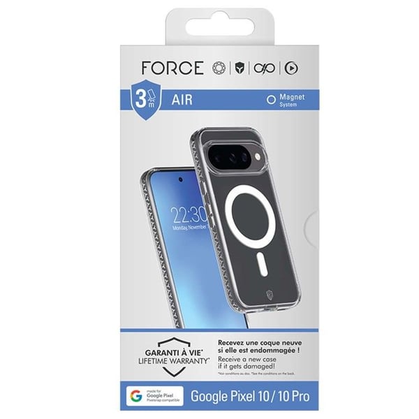 3M Stöttålig Skal för Google Pixel 10 och 10 Pro Kompatibel med MagSafe Transparent
