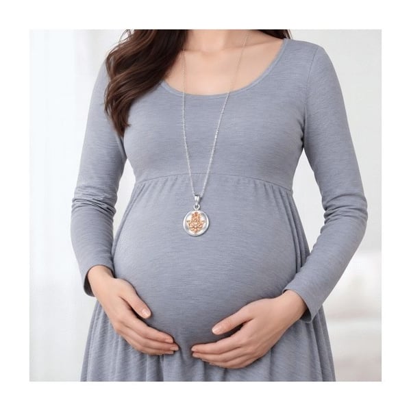Graviditet bola halsband med Hand of Fatima lotusblomma juvel