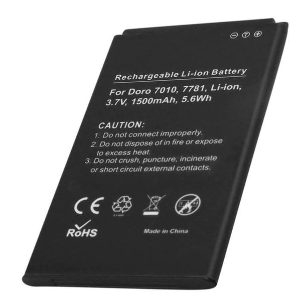 Ersättningsbatteri för Doro 7010 / 7781 Li-ion 3,7V 1500mAh 5,6Wh Svart