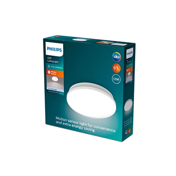 Rund Takplafond Med Acuna Sensor, 12 W, 4000 K, 1500 Lm, Dagsljus, ø 24,5 Cm