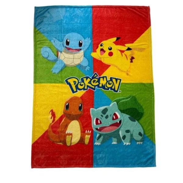 Rutig korallfilt och Pikachu 130x180cm - Lyo