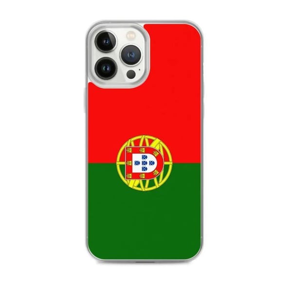 Telefonfodral – Portugalska flaggan – Kompatibel med iPhone 13 Pro Max – Mjuk foder – Slittålig och stötresistent - Silikon - Pixelforma