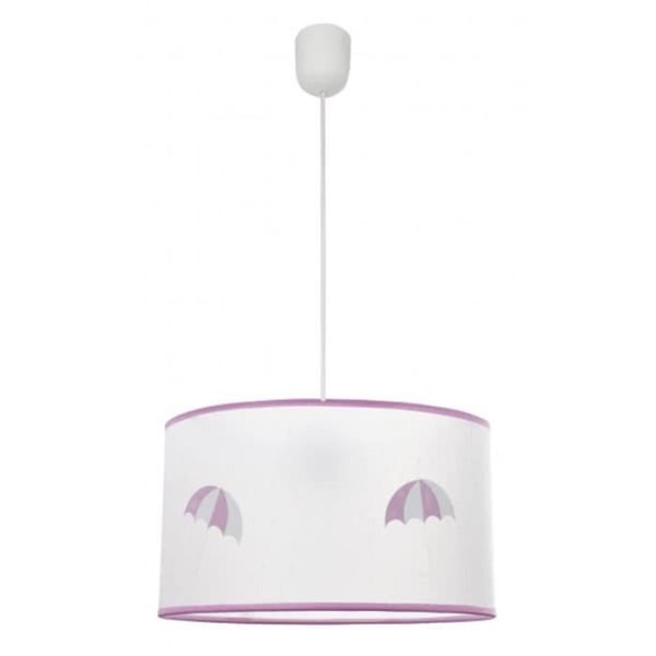 Hänglampa - FAB 086693000 - Rosa textilskärm - Justerbar höjd 30-75 cm - Diameter 30 cm