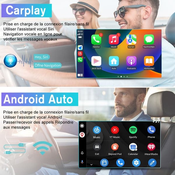 Android bilradio - AWESAFE - 4G - 10.1'' Skärm - 4Go RAM - 64Go Lagring - Bluetooth