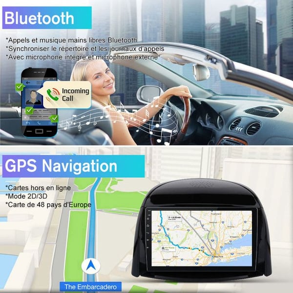 Android bilradio - AWESAFE - 4G - 10.1'' Skärm - 4Go RAM - 64Go Lagring - Bluetooth