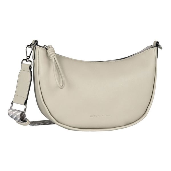 Axelväska - TOM TAILOR - Tatiana Banana Bag - Ljusgrå - 28x17x9 cm - Dragkedja