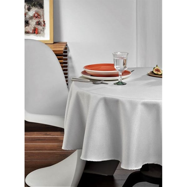 Rund bordsduk "Paillettes" 160 cm (4 till 6 personer) - Vit