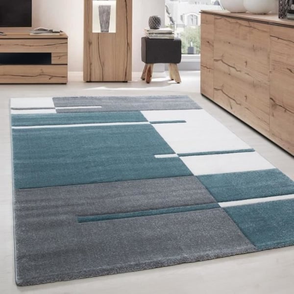 Teppe 3D - Ayyildiz - Hawaii 1310 - Blå - 80x300 cm - Modern - 13 mm golvhöjd