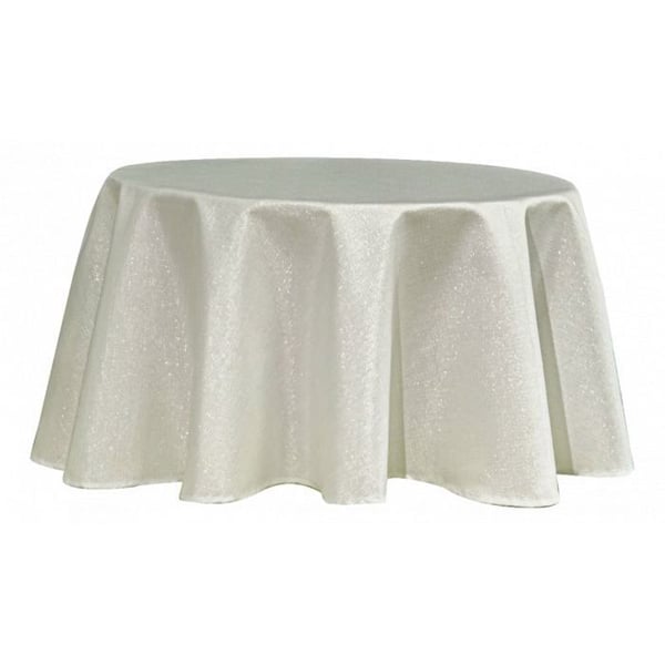 Rund bordsduk "Paillettes" 160 cm (4 till 6 personer) - Vit
