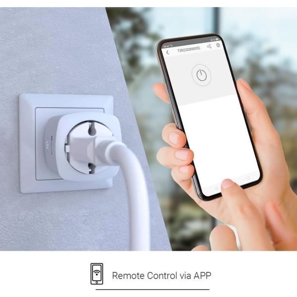 Smart stik - EZVIZ - T30-B - Wi-Fi 10A - Forbrugsanalyse - Program, timer - Energibesparelse
