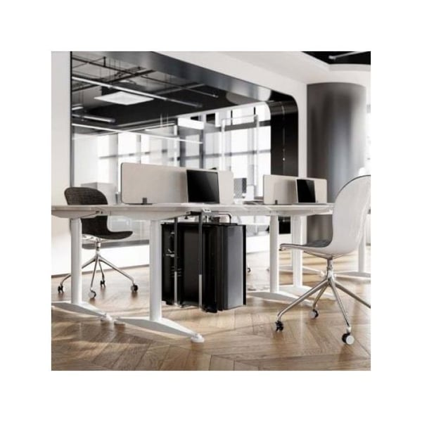 Soporte Bajo Mesa AISENS MPC08-337 Silver-Svart Justerbar 30kg för CPU/PC