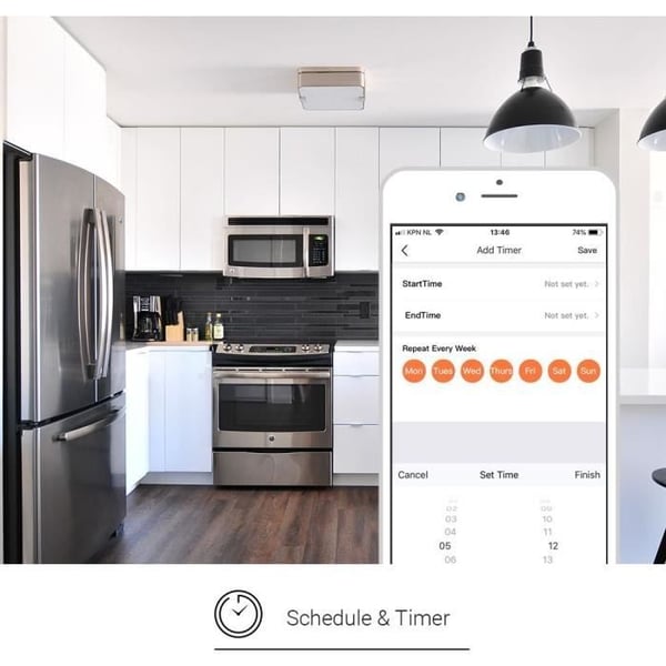 Smart stik - EZVIZ - T30-B - Wi-Fi 10A - Forbrugsanalyse - Program, timer - Energibesparelse