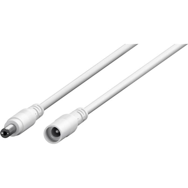 DC-förlängningskabel - GOOBAY - 1,5 m - Kontakt 5,5 x 2,5 mm - Koppar - Vit