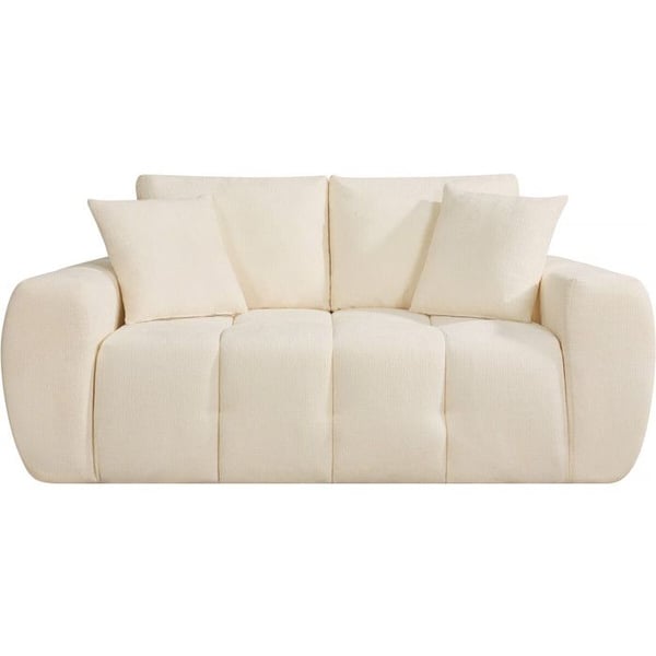 Rät soffa i tyg stil bubble "Léonie" - 2 platser - Beige