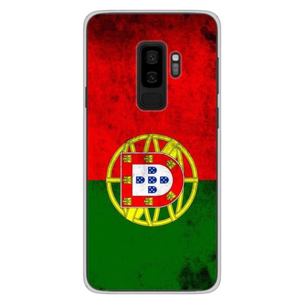 1001Coques - Silikonfodral kompatibelt med Samsung Galaxy S9 Plus - Mönster med Portugals flagga - Originaldesign tryckt i Frankrike