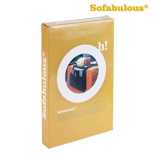 Sofabulbricka och soffa med fjärrkontroll
