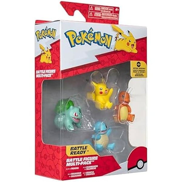 Figurer - BIZAK - 63222977 - Set med 4 - Pokémon - Välgjorda detaljer - Flerfärgad