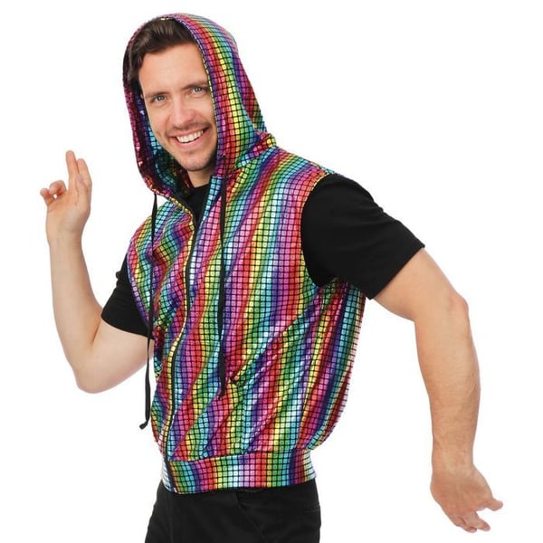 Discojacka med huva - PTIT CLOWN - PTIT CLOWN - Flerfärgad - Storlek L/XL - Vuxen