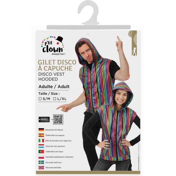 Discojacka med huva - PTIT CLOWN - PTIT CLOWN - Flerfärgad - Storlek L/XL - Vuxen