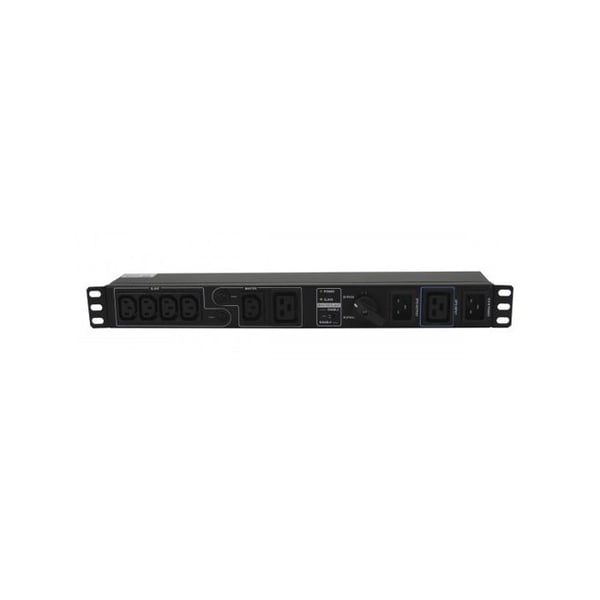 Avledningsswitch - LAPARA - 19" rack - ASI upp till 3KVA - 4 X Schuko 16A - Master-slave funktion
