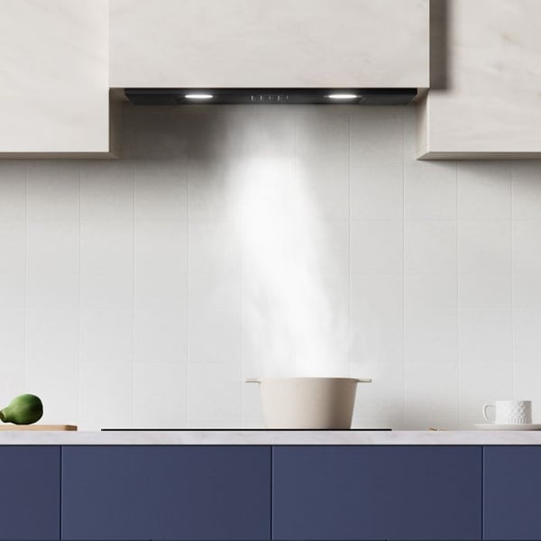 CIARRA Filtering Group Inbyggd fläktkåpa 52cm 300m3/h Återvinning eller evakuering LED-belysning Svart