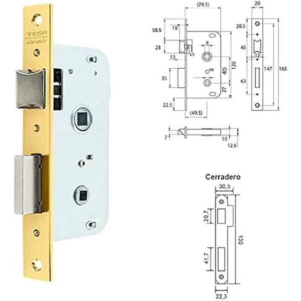 Lås - TESA ASSA ABLOY - 2004-HL/50 - Färg Cranberry - Pålitlig Säkerhet - Enkel Installation