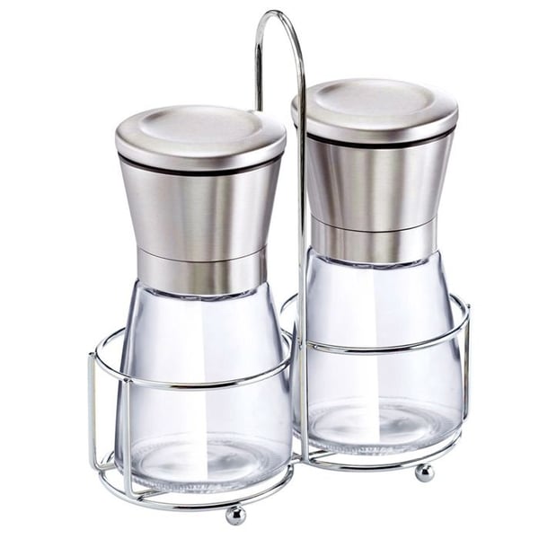 Manuella Salt- och Pepparkvarnar i Rostfritt Stål och Ultra Hållbar Glas Cheffinger Silver