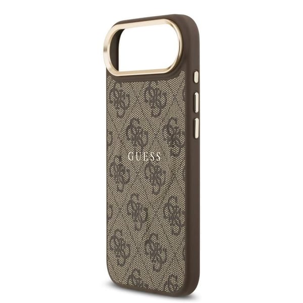 Guess PU-läder 4G guld ramfodral med MagSafe för iPhone 17 Air 6,5" brun - GUHMP17MP4MSEGCW