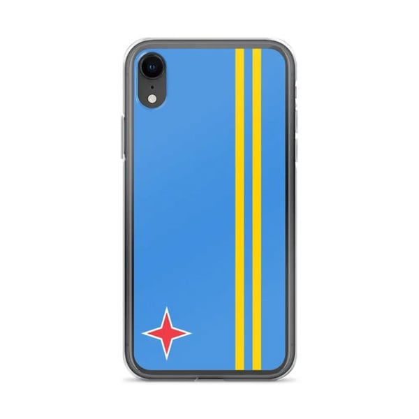 Telefonfodral – Aruba Flagga – Kompatibel med iPhone XR – Mjuk Fodral – Slittålig och Stötsäker - Silikon - Pixelforma