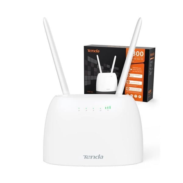 Tenda 4G06 4G LTE Router VoLTE WiFi N300Mbps – Upp till 150 Mbps – 32 Enheter – RJ11 & LAN/WAN-portar – Plug & Play Tenda 4G06 4G LTE Router VoLTE WiFi N300Mbps – Upp till 150 Mbps – 32 Enheter – RJ11 & LAN/WAN-portar – Plug & Play
