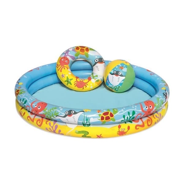 Barnpool - Bestway - Korallrev - Med flytväst och uppblåsbar boll - 122x20cm