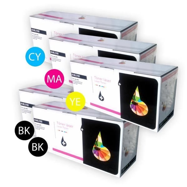 Pack med 5 TONERS INKPRO NON OEM assorterade CLT-K406S - CLT-Y406S för skrivare SAMSUNG Xpress C410W