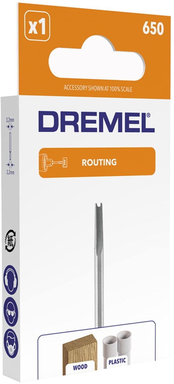 Universal HSS spårfräs DREMEL 650 - För att fräsa och skapa inlägg i trä - Ø 3,2 mm