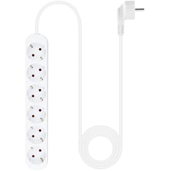 NANOCABLE 10.37.0006-NS - Eldosa med 6 uttag, 1,4 m, Vit