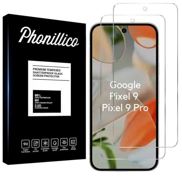 Filmm för härdat glas till Google Pixel 9 / Pixel 9 Pro [Pack 2] Skärmskydd Phonillico®