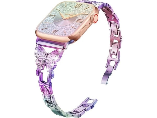 Armband för Apple Watch 38/40/41mm i rostfritt stål Butterfly Lila