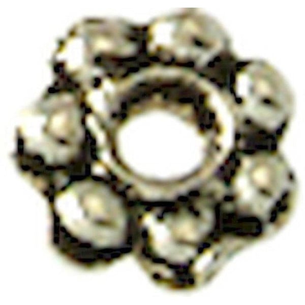 MégaCréa - Metall rundelle pärla Ø5 mm Rund Silverfärgad (förpackning med 10)