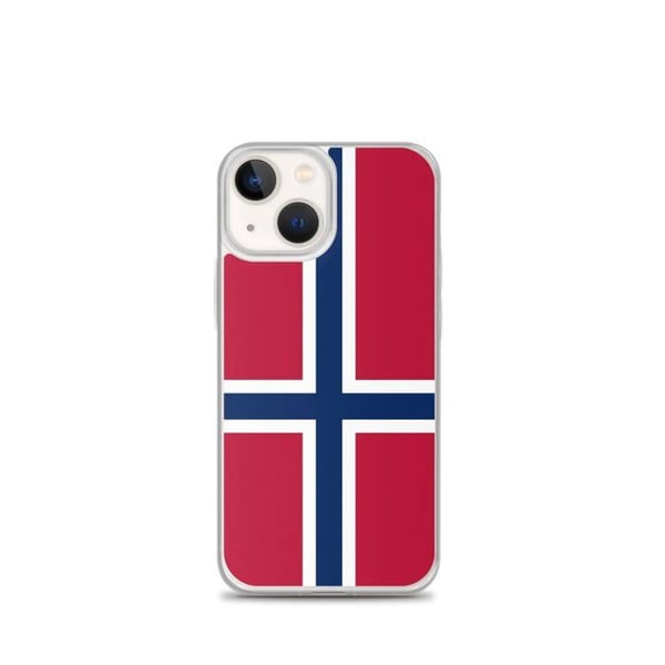 Mobilskal – Bouvetöns flagga – Kompatibel med iPhone 13 mini – Mjuk fodral – Slitstark och stötabsorberande – Silikon – Pixelforma