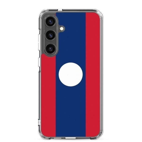 Mobilskal – Laos flagga – Kompatibel med Samsung Galaxy S21 Plus – Mjuk skal – Slitstark och stöttålig – Pixelforma