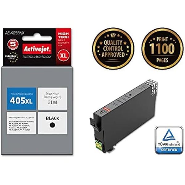 Activejet AE-405BNX bläckpatron (kompatibel Epson 405XL C13T05H14010; Supreme; 21 ML; Svart)