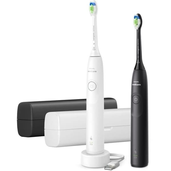 Hammasharja - PHILIPS - HX7109/01 - Sonicare - Kaksinkertainen varsi Malli 5300 - Valkoinen & Musta - Sähkökäyttöinen