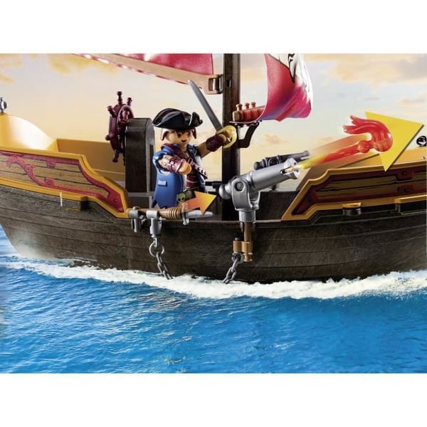 PLAYMOBIL 71418 Piratroddbåt, Pirater, Med karaktärer, kanoner, Från 4 år