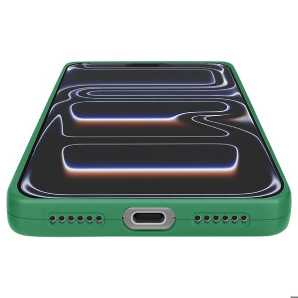 Siliconfodral för iPhone 17 Pro Max med förstärkt kamerablock grön