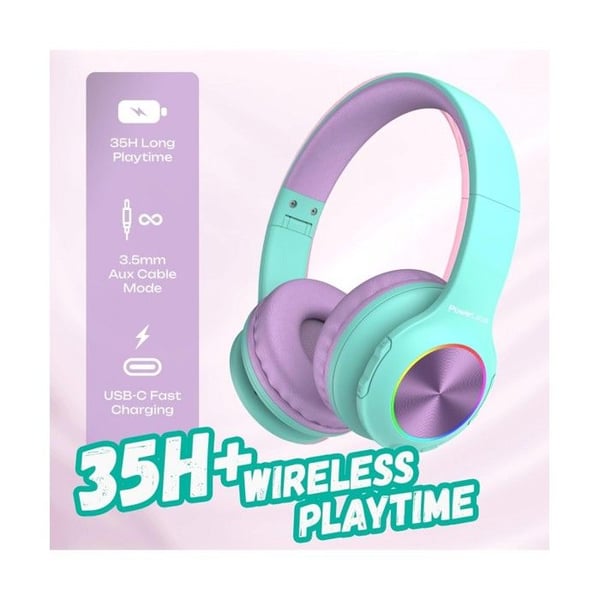 Lasten kuulokkeet - POWERLOCUS - PLED - Bluetooth - Akunkesto 30h - Sisäänrakennettu mikrofoni