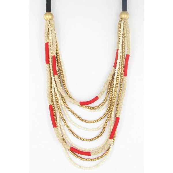 Fanny Fouks - lång halsband med röd snöre