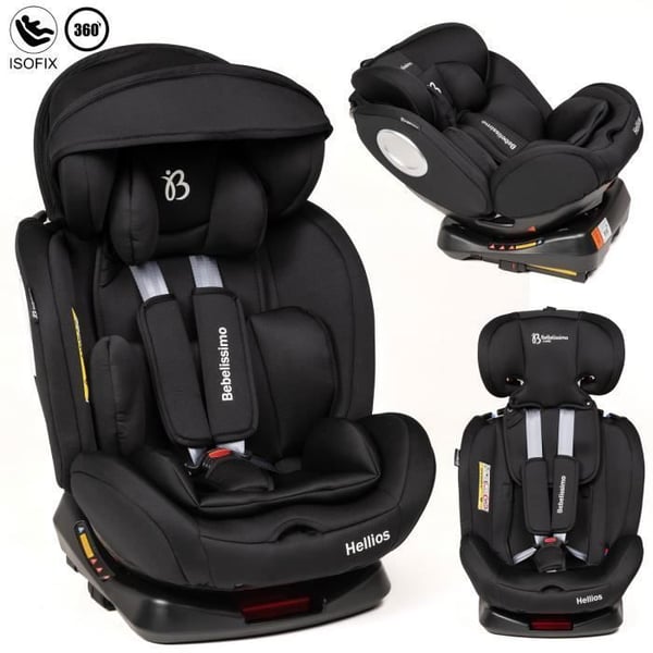 BEBELISSIMO - Isofix bilbarnstol - 360° vridbar - grupp 0+/1/2/3 - (0-36kg) - Hellios Plus - svart