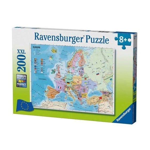 Ravensburger - 200 bitars XXL-pussel - Karta över Europa - Blandat - Från 8 år