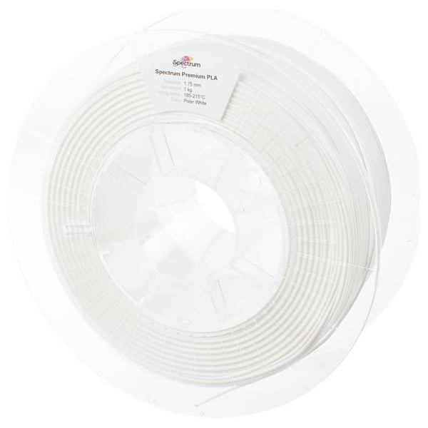 Spectrum Filaments 80012 PLA Premium Filament PLA 1,75 mm 1000 g polarhvid, blanc polaire, blanc 1 stk.