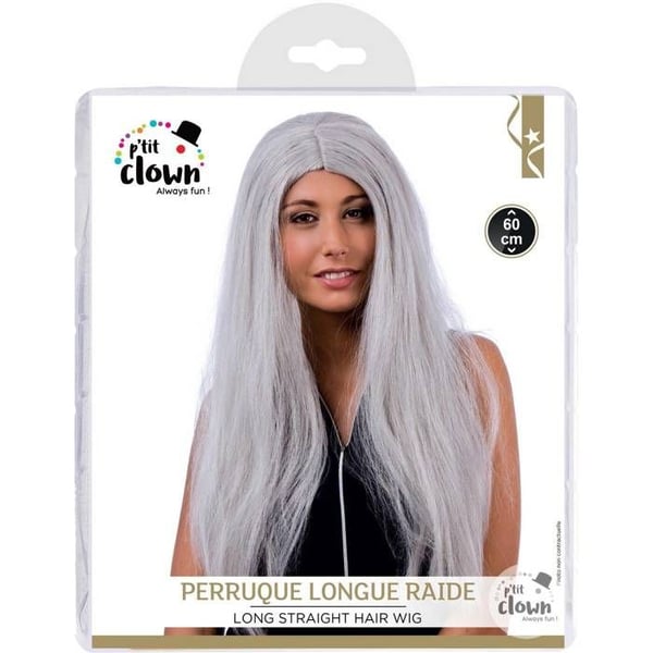 Perruck kvinna - CINDY - lång rak - Grå